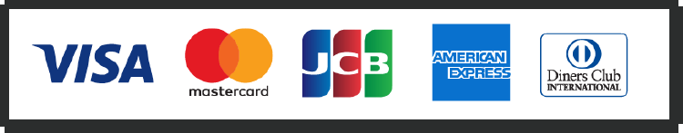 VISA, MasterCard, JCB, AMERICAN EXPRESS, Diners Club